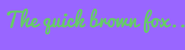 Image with Font Color 66CC66 and Background Color 9966FF